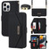 iPhone 14 Pro Cross Texture Lanyard Leather Phone Case - Black