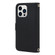 iPhone 14 Pro Cross Texture Lanyard Leather Phone Case - Black