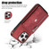 iPhone 14 Pro Zipper RFID Card Slot Phone Case with Short Lanyard - Red