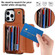 iPhone 14 Pro RFID Card Slot Phone Case with Long Lanyard - Brown