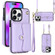 iPhone 14 Pro RFID Card Slot Phone Case with Long Lanyard - Purple