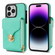 iPhone 14 Pro Zipper Hardware Card Wallet Phone Case - Mint Green