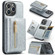 iPhone 14 Pro DG.MING M3 Series Glitter Powder Card Bag Leather Case - Silver
