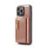 iPhone 14 Pro DG.MING M3 Series Glitter Powder Card Bag Leather Case - Rose Gold