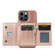 iPhone 14 Pro DG.MING M3 Series Glitter Powder Card Bag Leather Case - Rose Gold