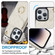 iPhone 14 Pro Rhombic Texture Card Bag Phone Case with Long Lanyard - White
