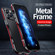 iPhone 14 Pro Sharp Edge Magnetic Shockproof Metal Frame Phone Case - Black Red