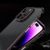 iPhone 14 Pro Aurora Series Lens Protector + Metal Frame Phone Case - Black Purple