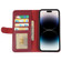 iPhone 14 Pro GEBEI Top-grain Horizontal Flip Leather Phone Case - Wine Red