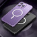 iPhone 14 Pro Spring Buckle Metal Frosted Magsafe Phone Case - Deep Purple