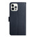 iPhone 14 Pro Genuine Leather Fingerprint-proof Horizontal Flip Phone Case  - Blue