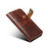 iPhone 14 Pro Denior Oil Wax Cowhide DK Magnetic Button Leather Phone Case - Brown