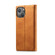iPhone 14 LC.IMEEKE Strong Magnetic Leather Phone Case with Holder & Card Slots & Wallet  - Brown