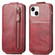 iPhone 14 Zipper Wallet Vertical Flip Leather Phone Case - Red
