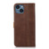 iPhone 14 Stitching Thread Calf Texture Leather Phone Case  - Coffee