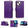 iPhone 14 Multifunctional 9 Card Slots Leather Case  - Purple