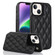 iPhone 14 Double Buckle Rhombic PU Leather Phone Case - Black