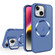 iPhone 14 Skin Feel CD Texture MagSafe Lens Holder Phone Case - Royal Blue