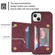 iPhone 14 Zipper Card Holder Phone Case  - Wine Red