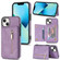 iPhone 14 Zipper Card Holder Phone Case  - Purple