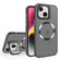 iPhone 14 Skin Feel CD Texture MagSafe Lens Holder Phone Case - Black