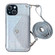 iPhone 14 Crocodile Texture Lanyard Card Slot Phone Case - Silver
