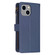 iPhone 14 / 13 9 Card Slots Zipper Wallet Leather Flip Phone Case - Blue