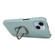 iPhone 14 Ring Holder Litchi Texture Genuine Leather Phone Case - Cyan