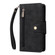 iPhone 14 Rivet Buckle 9 Cards Three Fold Leather Phone Case  - Black