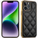 iPhone 14 Suteni Electroplated Big Diamond Grid Leather Soft TPU Phone Case - Black