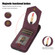 iPhone 14 Rhombic Texture RFID Phone Case with Lanyard & Mirror - Wine Red