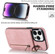 iPhone 14 Retro Ring and Zipper RFID Card Slot Phone Case - Pink