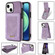 iPhone 14 N.BEKUS Vertical Flip Card Slot RFID Phone Case  - Purple
