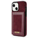 iPhone 14 N.BEKUS Vertical Flip Card Slot RFID Phone Case  - Wine Red
