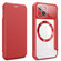 iPhone 14 CD Texture Magsafe Flip Leather Phone Case - Red