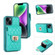 iPhone 14 Card Slot Leather Phone Case - Mint Green