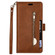 iPhone 14 Multifunctional Zipper Horizontal Flip Leather Case  - Brown