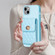iPhone 14 Vertical Metal Buckle Wallet Rhombic Leather Phone Case - Blue