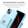 iPhone 14 Vertical Metal Buckle Wallet Rhombic Leather Phone Case - Blue
