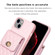 iPhone 14 Vertical Metal Buckle Wallet Rhombic Leather Phone Case - Pink