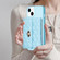 iPhone 14 Horizontal Metal Buckle Wallet Rhombic Leather Phone Case - Blue