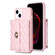 iPhone 14 Horizontal Metal Buckle Wallet Rhombic Leather Phone Case - Pink