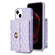 iPhone 14 Horizontal Metal Buckle Wallet Rhombic Leather Phone Case - Purple