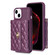 iPhone 14 Horizontal Metal Buckle Wallet Rhombic Leather Phone Case - Dark Purple