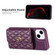 iPhone 14 Horizontal Metal Buckle Wallet Rhombic Leather Phone Case - Dark Purple