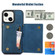 iPhone 14 Three-fold RFID Leather Phone Case with Lanyard - Blue