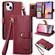 iPhone 14 Love Zipper Lanyard Leather Phone Case - Red