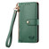 iPhone 14 Love Zipper Lanyard Leather Phone Case - Green