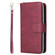iPhone 14 9 Card Slots Zipper Wallet Bag Leather Phone Case  - Wine Red