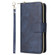 iPhone 14 9 Card Slots Zipper Wallet Bag Leather Phone Case  - Blue